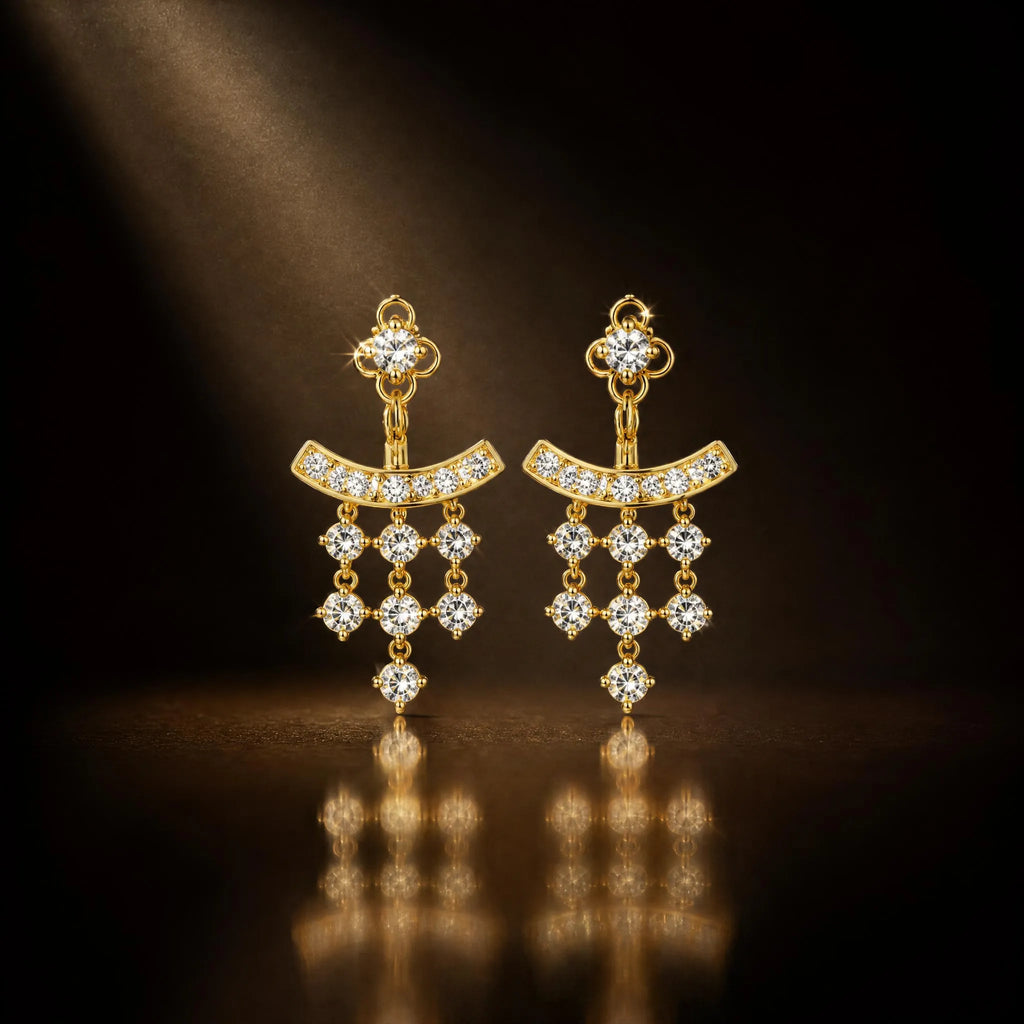 Royal Drop Imitation Stones Stud Earrings