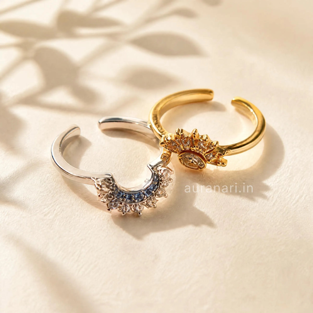 Sun & Moon Celestial Rustik Adjustable Rings (Free Size)