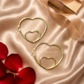 Romantic Large Heart Shaped Hoop Earrings