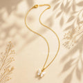 Minimalist White Butterfly Charm Gold Chain Necklace