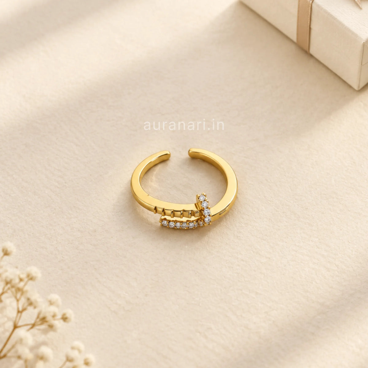 Crystal Finger Wrap Ring (Free Size)