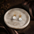 Minimalist Round Pearl Stud Earrings
