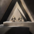 Edgy Black Geometric Triangle Stud Earrings