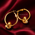 Abstract Geometric Heart Charm Hoop Earrings