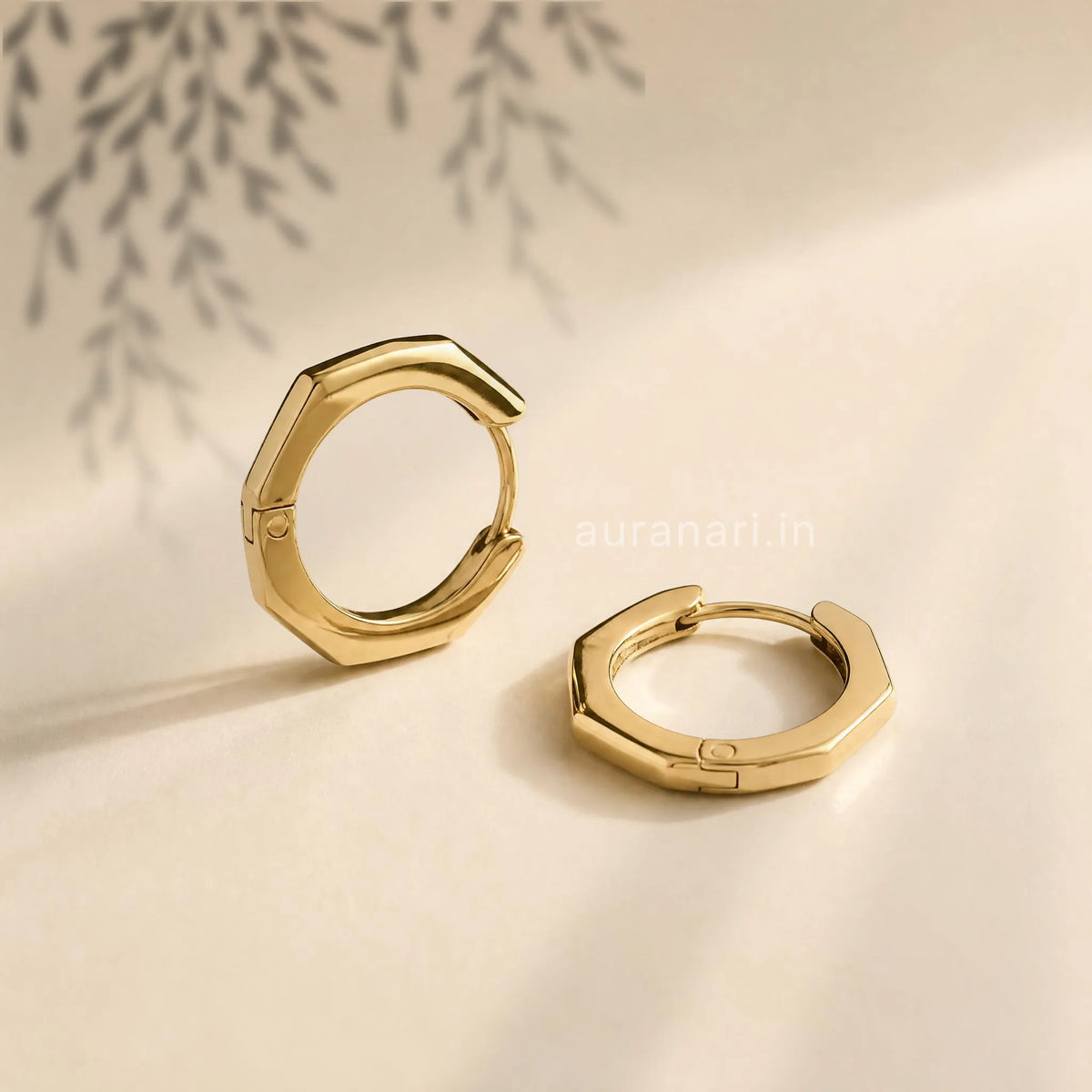 Minimalist Geometric Octagonal Hoop Earrings