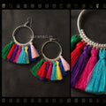 Multicolor Rainbow Tassel Dangler Earrings