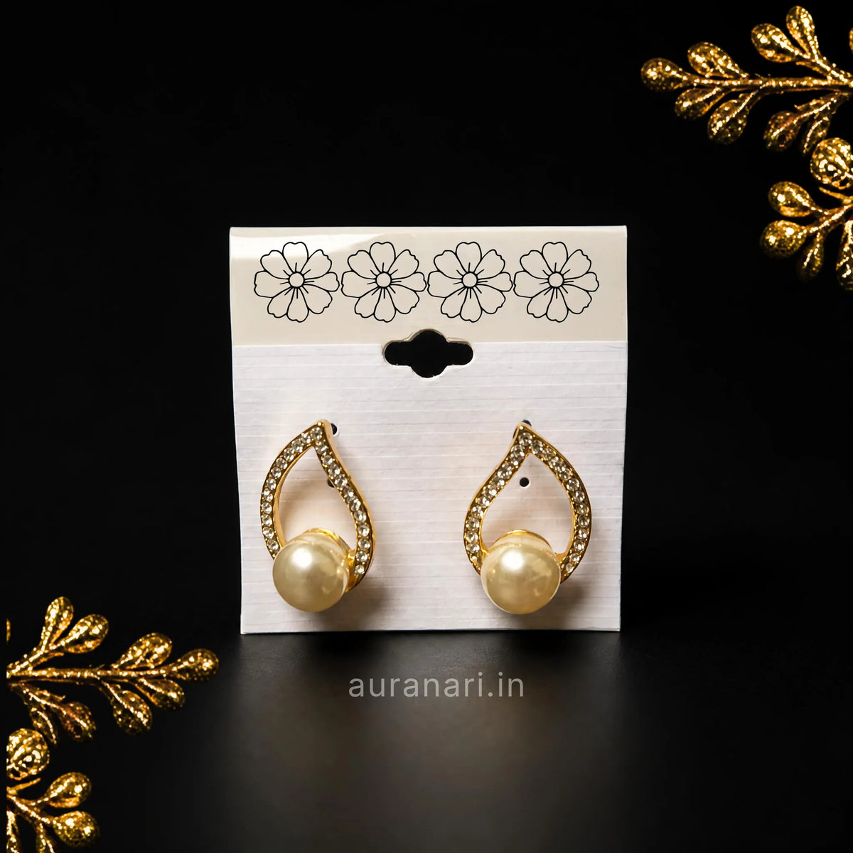 Elegant Crystal Accent Imitation Stones Stud Earrings