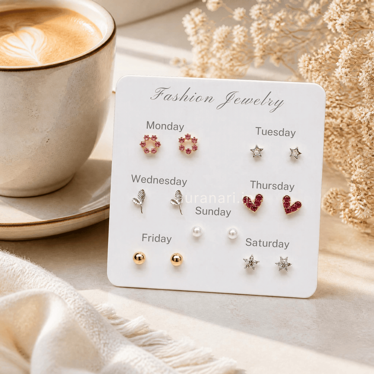 7 Days of Style Weekly Minimalist Stud Earrings Combo