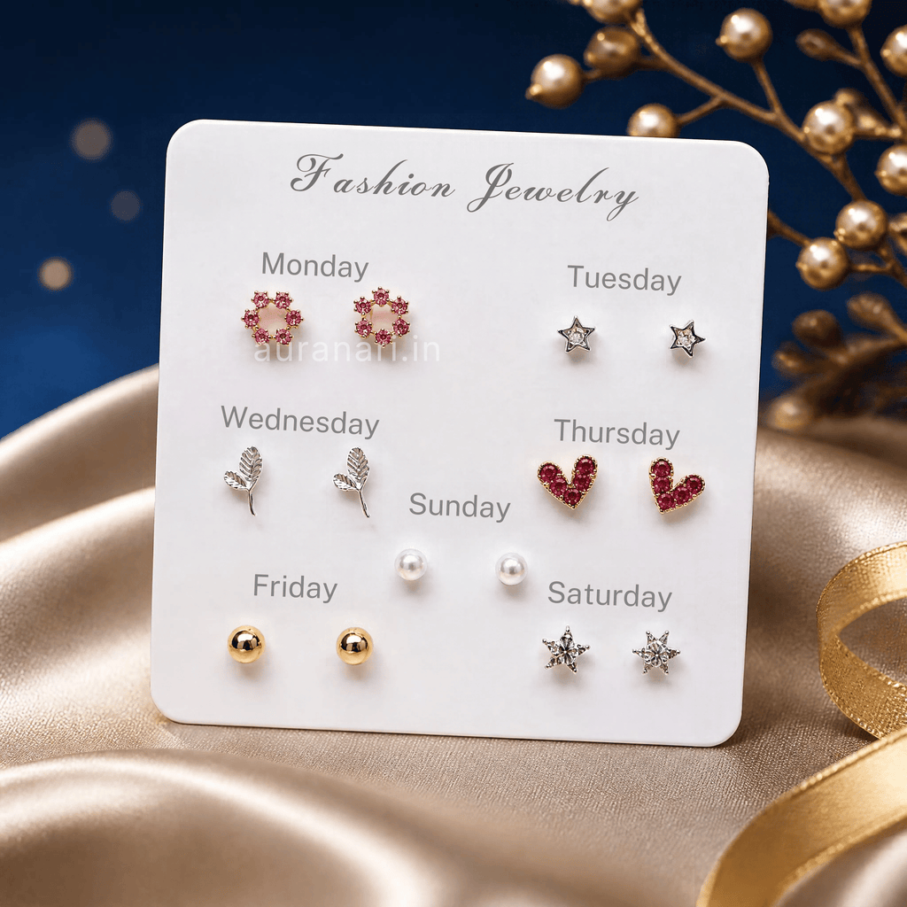 7 Days of Style Weekly Minimalist Stud Earrings Combo