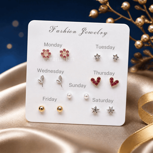 7 Days of Style Weekly Minimalist Stud Earrings Combo