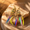 Tribal Geometric Dreamcatcher Dangler Earrings