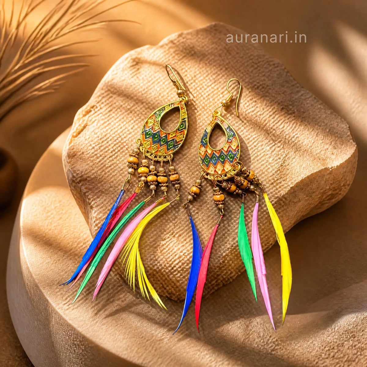 Tribal Geometric Dreamcatcher Dangler Earrings