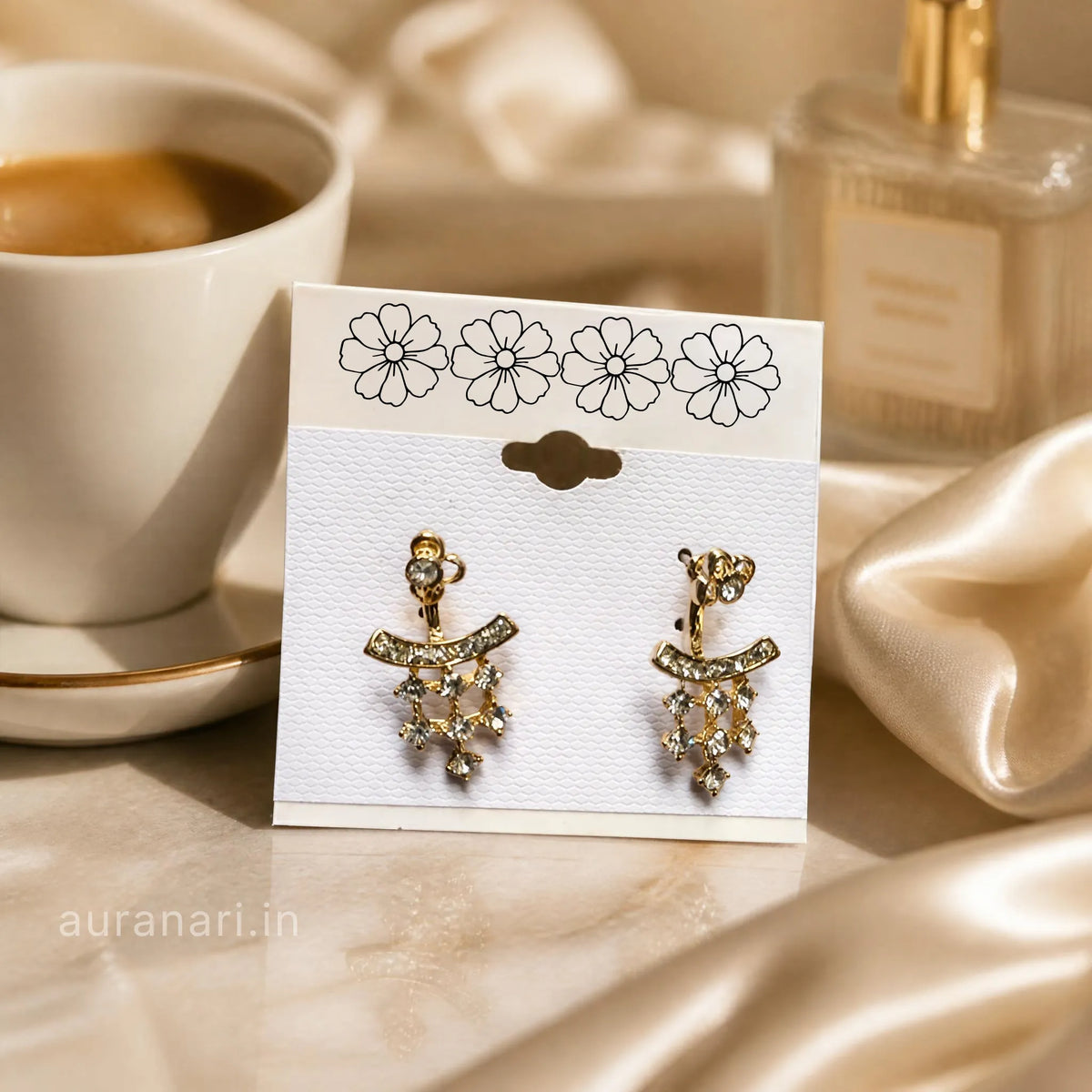 Royal Drop Imitation Stones Stud Earrings