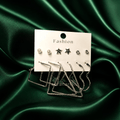 Chic Silver Geometric Hoop and Minimalist Stud Earrings Combo