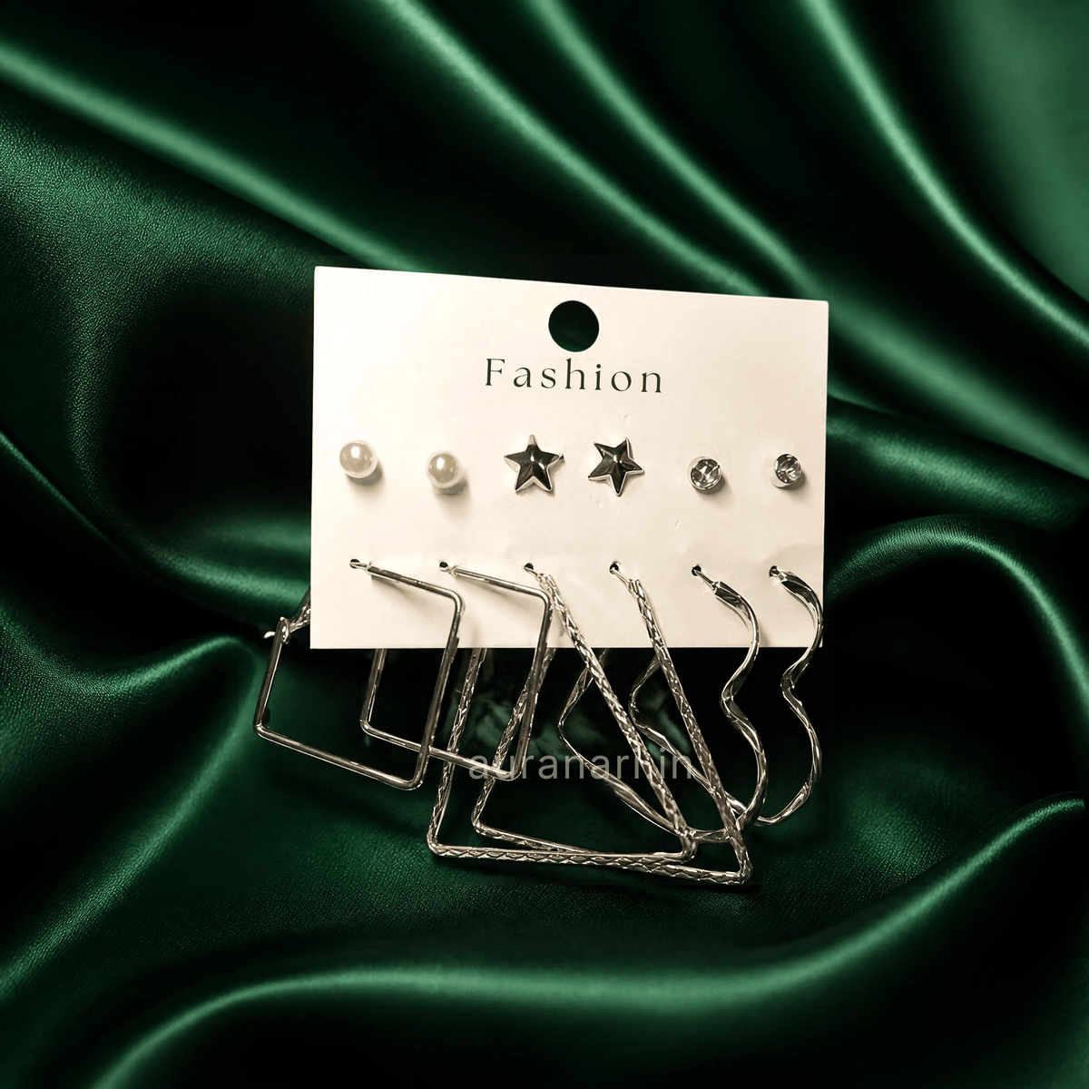 Chic Silver Geometric Hoop and Minimalist Stud Earrings Combo