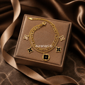 Multi Layer Black Clover Charm Anti Tarnish Adjustable Bracelet