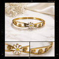 White Daisy Flower Anti Tarnish Adjustable Bracelet